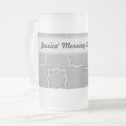 Benutzerdefinierte Morning Latte-Tasse Mattglas Bierglas (Vorderseite Links)