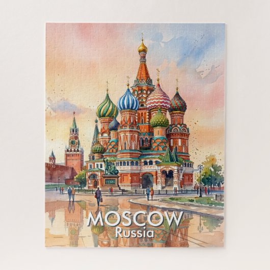 Benutzerdefinierte Moskau Russland Kathedrale Aqua Puzzle (Vertikal)