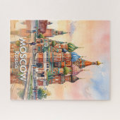 Benutzerdefinierte Moskau Russland Kathedrale Aqua Puzzle (Horizontal)