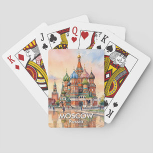 Benutzerdefinierte Moskau Russland Kathedrale Aqua Spielkarten