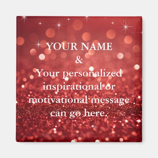 Benutzerdefinierte Motivationsbotschaft Lila Glitt Magnet (Vorne)