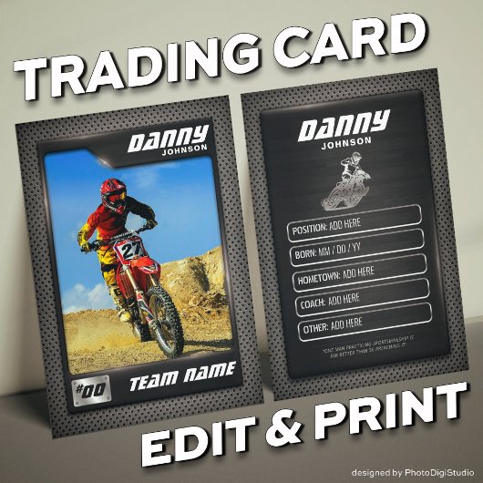 Benutzerdefinierte Motocross-Handelskarte, Dirt Bi Telefonnummerkarte