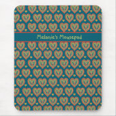 Benutzerdefinierte Mousepad, rot, grüne Herzen auf Mousepad (Vorne)