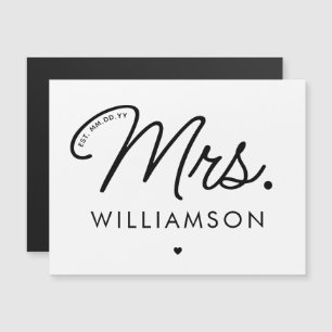 Benutzerdefinierte Mrs. Est. Moderne elegante Schr Magneteinladung