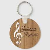benutzerdefinierte musikalische Note auf Holz Schlüsselanhänger (Vorderseite)
