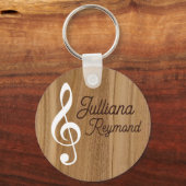 benutzerdefinierte musikalische Note auf Holz Schlüsselanhänger (Rückseite)