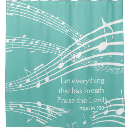 Benutzerdefinierte Musiknoten Aquamarin Duschvorhang