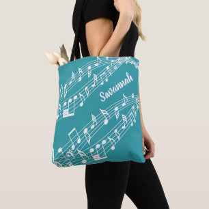 Benutzerdefinierte Musiknoten Name Aquamarin oder  Tasche