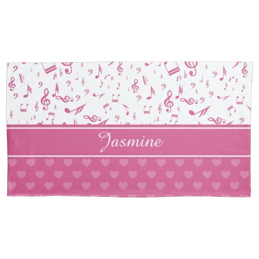 Benutzerdefinierte Musiknoten und Muster für Herz Kissenbezug (Vorderseite)