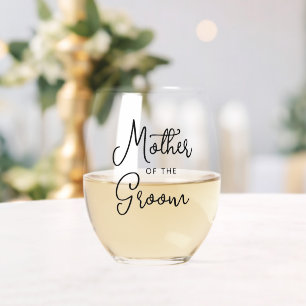 Benutzerdefinierte Mutter des Groom Black Text Sch Weinglas Ohne Stiel