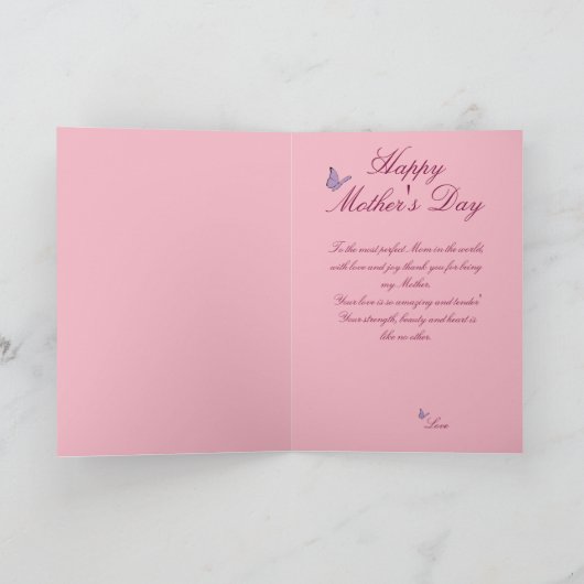 Benutzerdefinierte Muttertagskarte Karte (Innenseite)