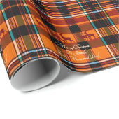 Benutzerdefinierte Nachricht an karierte Rentiere  Geschenkpapier (Rolleneckpunkt)