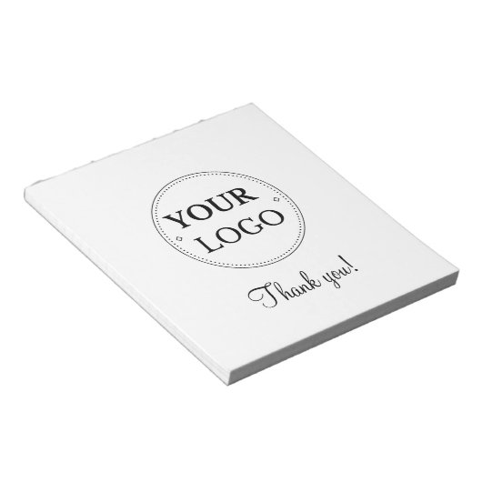 Benutzerdefinierte Nachricht für das Firmenlogo Notizblock (angewinkelt)