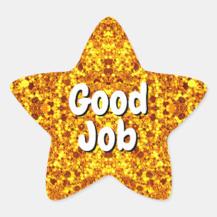Benutzerdefinierte Nachricht (Glitter Gold Star) K Stern-Aufkleber