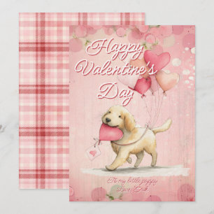 Benutzerdefinierte Nachricht Hund Tier Valentinsta Feiertagskarte