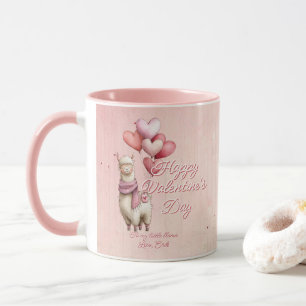 Benutzerdefinierte Nachricht Llama Tier Valentinst Tasse