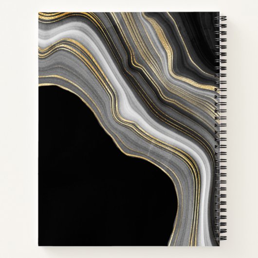 Benutzerdefinierte Nachricht und Monogramm, Agate Notizblock (Rückseite)