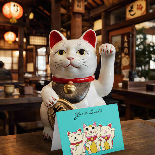 Benutzerdefinierte Nachricht Viel Glück Maneki Nek Karte