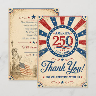 Benutzerdefinierte Nachricht Vintage America 250 1 Dankeskarte