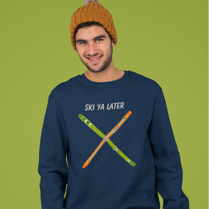Benutzerdefinierte Nachricht Vintage Skier Grafik Sweatshirt
