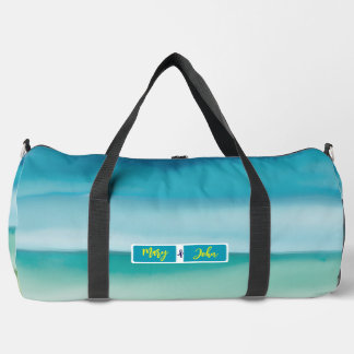 Benutzerdefinierte Name Abstrakte Aquarell-Ozean-H Duffle Bag