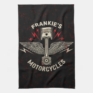 Benutzerdefinierte NAME Motorrad-Kolben-Flügel Bik Geschirrtuch