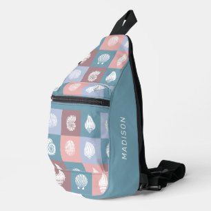 Benutzerdefinierte Name Muscheln Muster Crossbody Bag