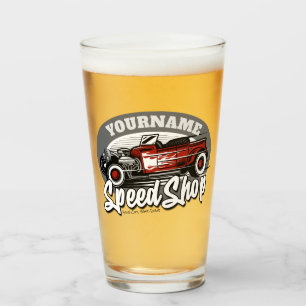 Benutzerdefinierte NAME Rockabilly Roadster Speed  Glas