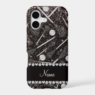 Benutzerdefinierte Name schwarze Glitter Lacrosse