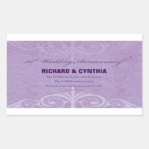 Benutzerdefinierte Namen, 50. Hochzeitstag für das Rechteckiger Aufkleber