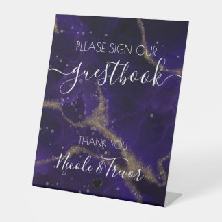 Benutzerdefinierte Namen Deep Purple Tinte Tischsc Sockelschild