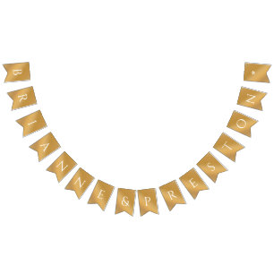 Benutzerdefinierte Namen Elegante moderne goldene  Wimpelkette