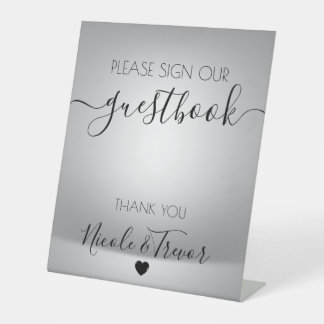 Benutzerdefinierte Namen Graues Kalligrafie-Schild Sockelschild