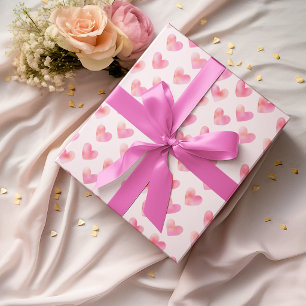 Benutzerdefinierte Namen Romantisches Rosa Liebesd Geschenkpapier