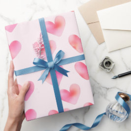 Benutzerdefinierte Namen Romantisches Rosa Liebesd Geschenkpapier