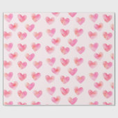 Benutzerdefinierte Namen Romantisches Rosa Liebesd Geschenkpapier (Flach)