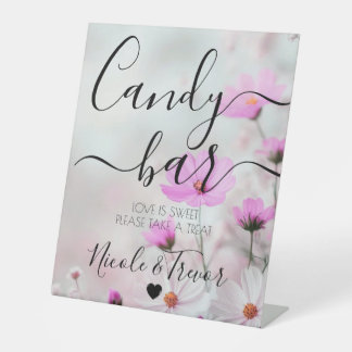 Benutzerdefinierte Namen Rosa Blumen Kalligrafie C Sockelschild
