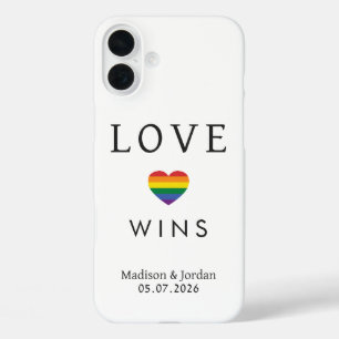Benutzerdefinierte Namen / Text Regenbogen LIEBE iPhone 16 Plus Hülle