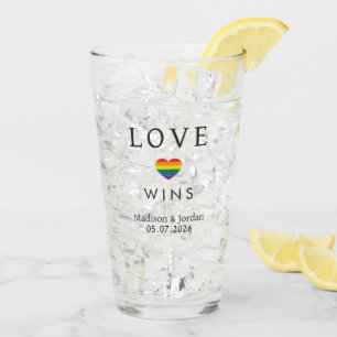 Benutzerdefinierte Namen / Text Regenbogen LIEBE Glas