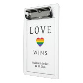 Benutzerdefinierte Namen / Text Regenbogen LIEBE Mini Klemmbrett (Gewinkelt2)