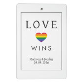 Benutzerdefinierte Namen / Text Regenbogen LIEBE Mini Klemmbrett (Rückseite)