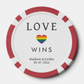 Benutzerdefinierte Namen / Text Regenbogen LIEBE Pokerchips (Rückseite)