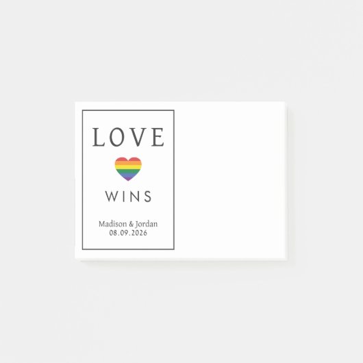 Benutzerdefinierte Namen / Text Regenbogen LIEBE Post-it Klebezettel (Vorderseite)