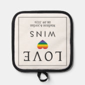 Benutzerdefinierte Namen / Text Regenbogen LIEBE Topflappen (Vorderseite)