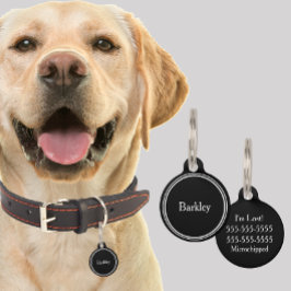 Benutzerdefinierte Namen von Begleitern - Schwarz  Haustiermarke