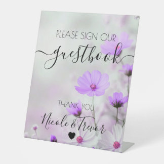 Benutzerdefinierte Namen Zarte lila Blumen Tischsc Sockelschild
