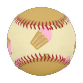 Benutzerdefinierte Namens-Cupcakes-Muster Baseball (Rückseite)