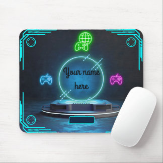 Benutzerdefinierte Namens-Gaming-Neon-Controller-P Mousepad