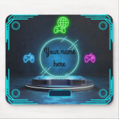 Benutzerdefinierte Namens-Gaming-Neon-Controller-P Mousepad (Vorne)