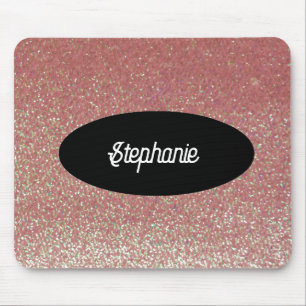 Benutzerdefinierte Namens-Mauspad mit rosa Kunstgl Mousepad